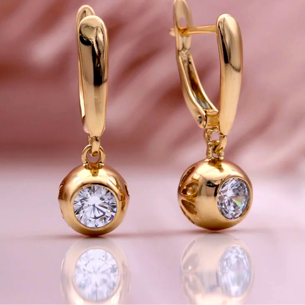 🌟Rose Gold Plated Earrings with round hollow balls